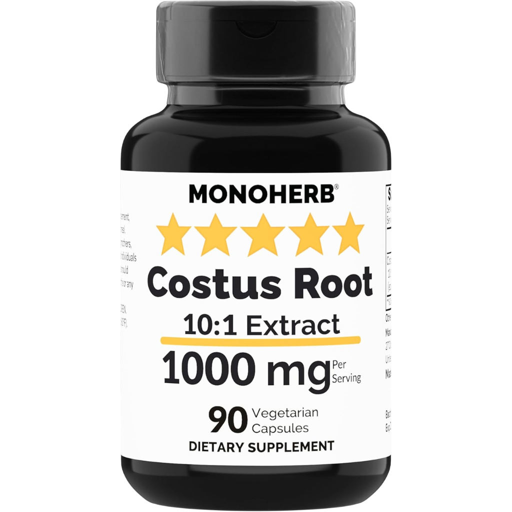 خلاصة القسط الهندي يعادل 5000 ملغم 90 كبسولة MONOHERB Costus Root Extract (Best Before 31-12-2027)