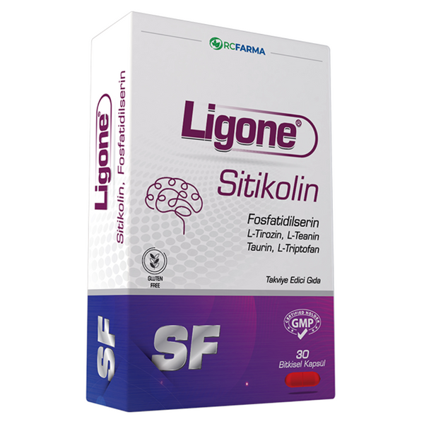 تركيبة دعم الدماغ الأفضل 9 عناصر طبيعية 645 ملجم 30 كبسولة (منتج تركي) Ligone Citicoline Phosphatidylserine 30 Capsules (Best Before 01-10-2027)