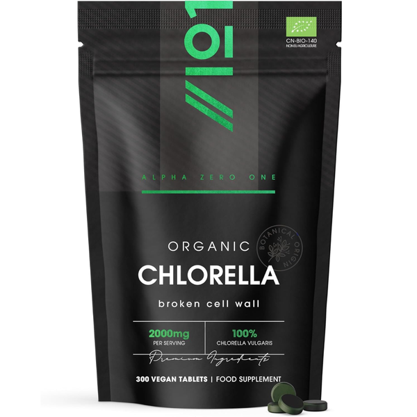 كلوريلا عضوية معتمدة اوروبية 500 ملجم 300 قرص ALPHA01 Organic Chlorella Broken Cell Wall Pure Formula (Best Before 22-07-2027)