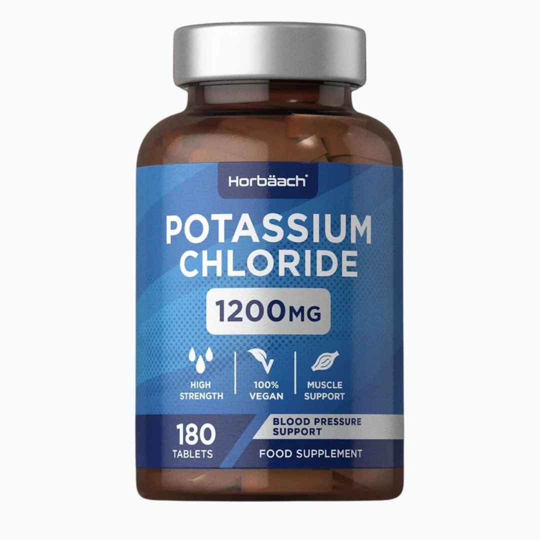 بوتاسيوم كلورايد 312 ملجم 180 قرص Horbäach Potassium Chloride (Non-GMO) (Best Before 01-07-2027)