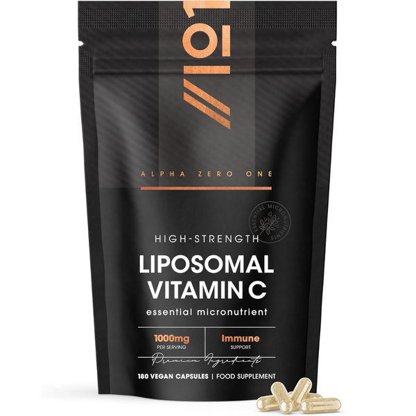 فيتامين سي لايبوزومال عالي الامتصاص 500 ملجم 180 كبسولة ALPHA01 Liposomal Vitamin C High Strength (Best Before 01-10-2028)