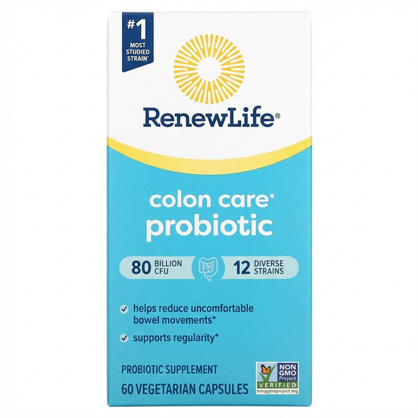 بروبيوتيك (بكتيريا نافعة) 80 مليار وحدة 12 سلالة 60 كبسولة Renew Life Ultimate Flora Colon Care Probiotic (Best Before 01-12-2026)