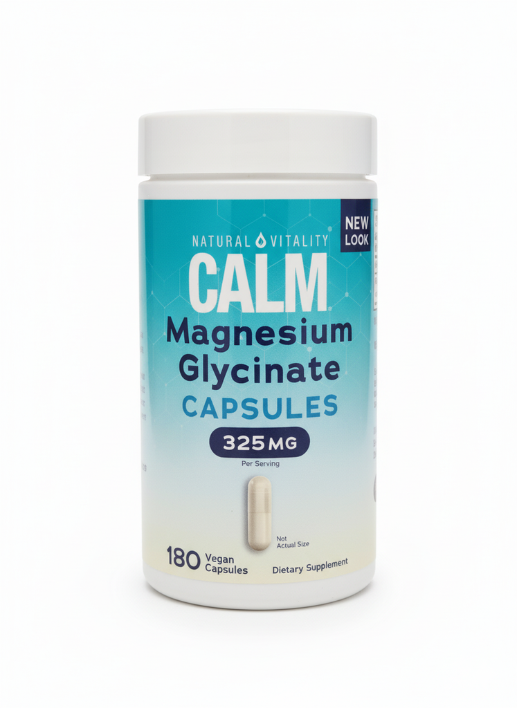 مغنسيوم جلايسينيت كليتد 100 ملغم 180 كبسولة Natural Vitality Calm Magnesium Glycinate Chelated (Best Before 01-10-2026)