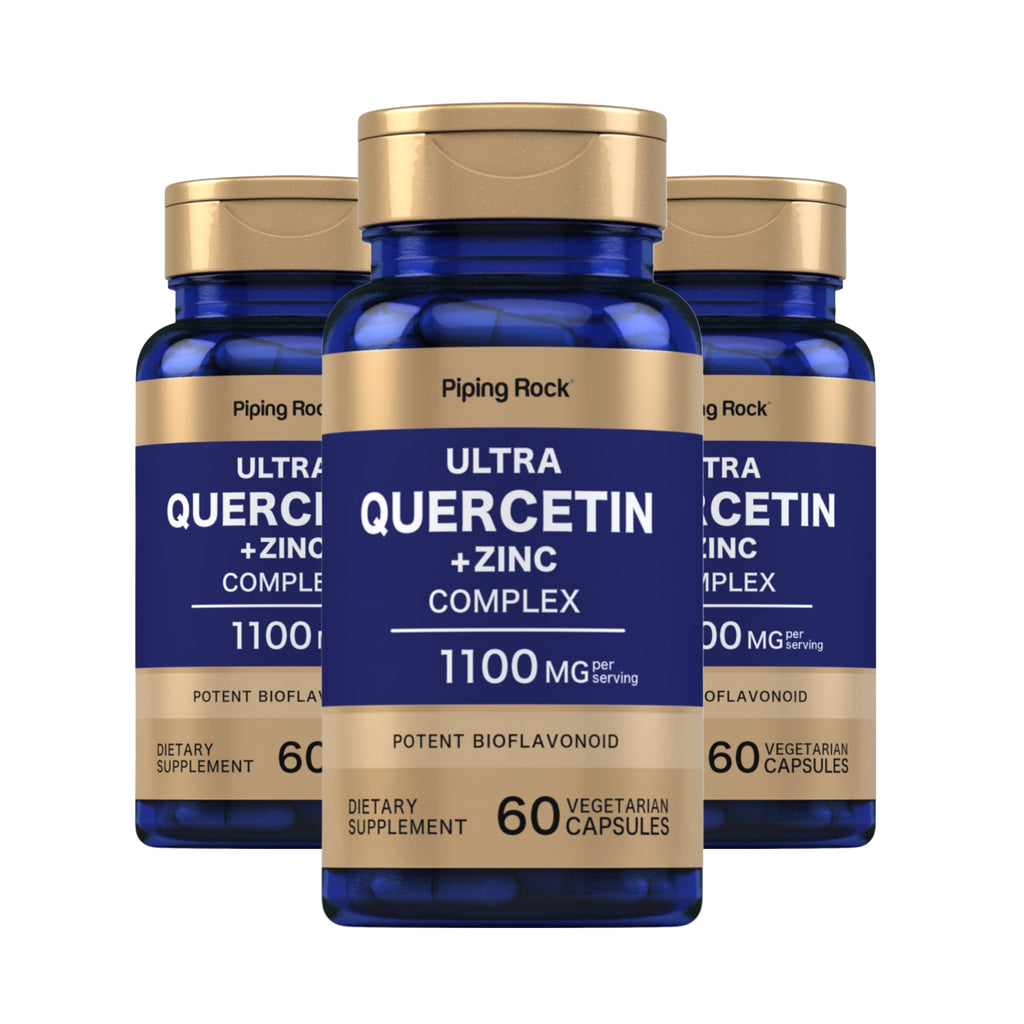 كوارستين 500 ملجم مع زنك 50 ملجم 180 كبسولة PipingRock Ultra Quercetin plus Zinc Complex Non-GMO