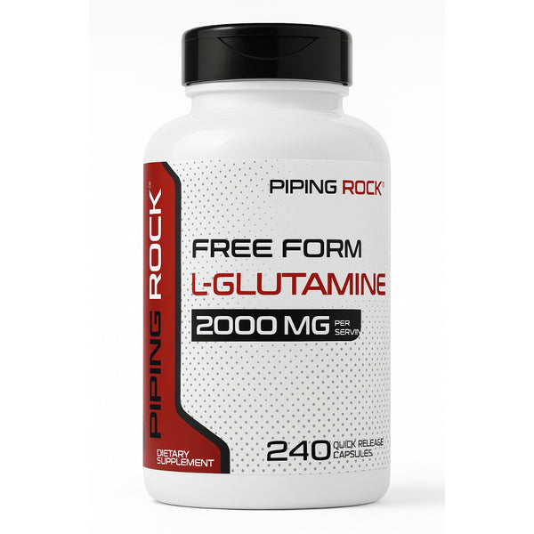 ل جلوتامين 500 ملجم 240 كبسولة PipingRock L-Glutamine Non-GMO (Best Before 01-08-2027)