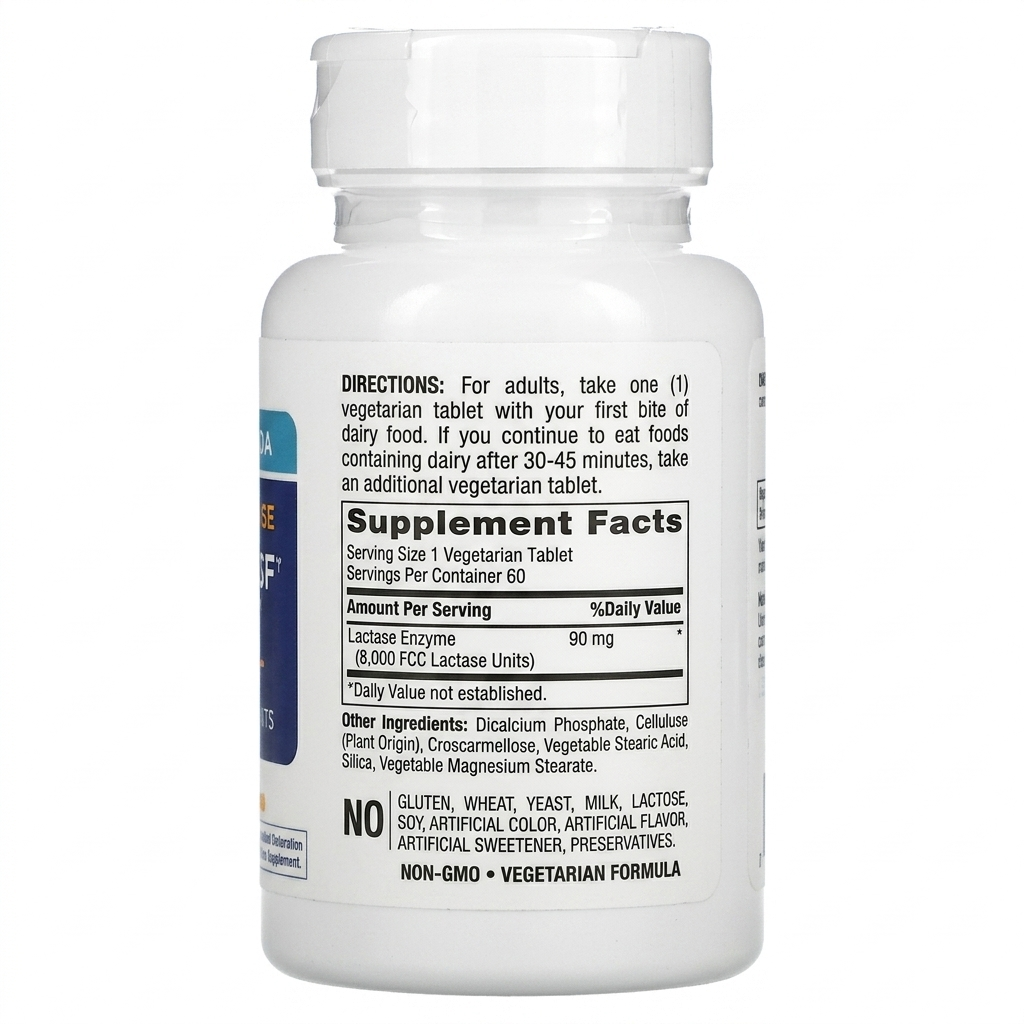 إنزيم اللاكتيز فائق لهضم للألبان 8000 وحدة 60 قرص PipingRock FAST ACTING DAIRY RELIEF LACTASE ENZYME (Best Before 01-05-2028)