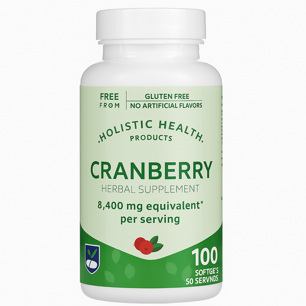 خلاصة توت بري تعادل 4200 ملجم مع فيتامين سي و إي 100 حبة HOLISTIC HEALTH Cranberry Plus Vitamin C, E (Best Before 01-03-2027)
