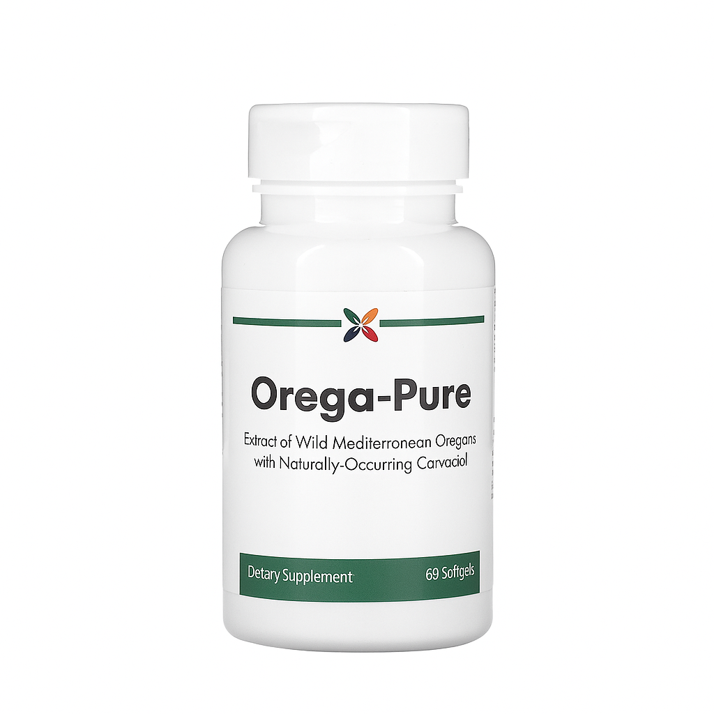 زيت الاوريجانو 30.80 ملجم من 2000 ملجم 64.9% كارفاكرول بزيت الزيتون البكر 60 حبة Stop Aging Now Orega-Pure Oil of Oregano (Best Before 01-10-2027)