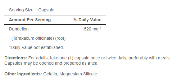 جذور الهندباء 520 ملجم 100 كبسولة Puritan's Pride Dandelion Root (Best Before 01-12-2027) جذور الهندباء 520 ملجم 100 كبسولة Puritan's Pride Dandelion Root (Best Before 01-12-2027)