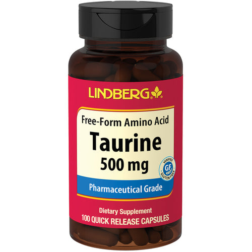 تورين 500 ملجم 100 كبسولة Lindberg Taurine Non-GMO (Best Before 01-01-2027)