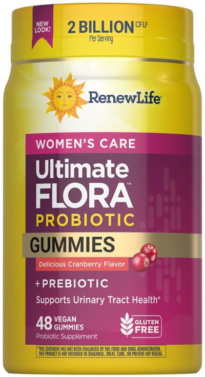 بروبيوتيك (بكتيريا نافعة) 1 مليار + توت بري للعناية بالمرأة 48 حبة سوس Renew Life Ultimate Flora Women's Care Probiotic Gummies (Best Before 01-03-2027)
