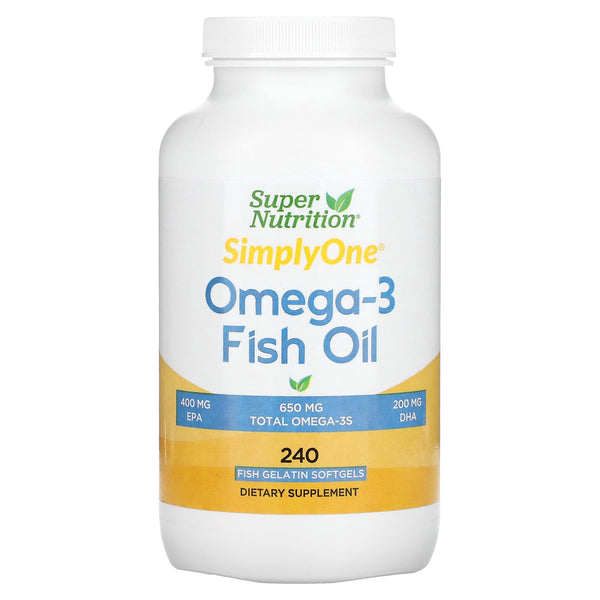 أوميجا 3 زيت السمك 1000 ملجم درجة دوائية 240 حبة Super Nutrition Omega 3 Fish Oil EPA 400 & DHA 200