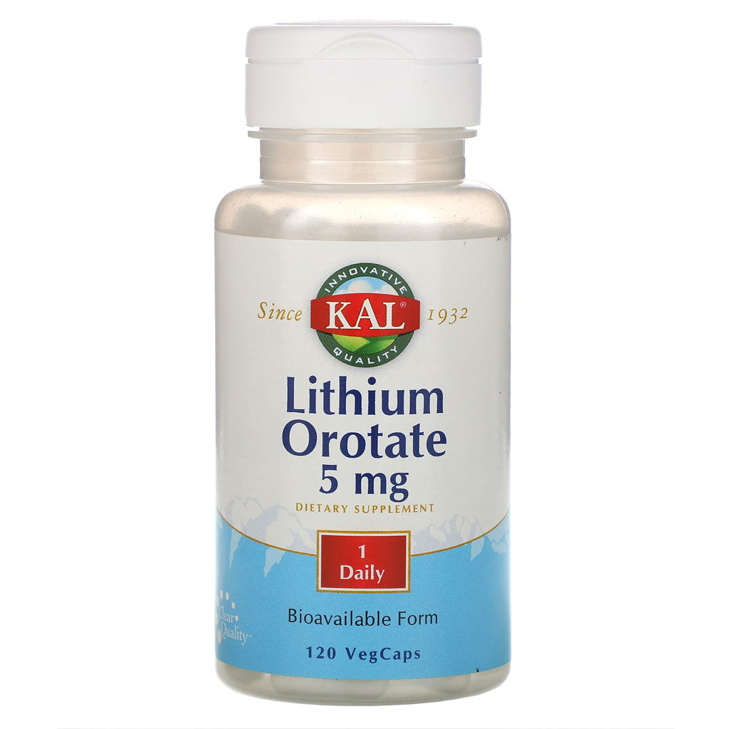 ليثيوم اورتيت 5 ملغم 120 كبسولة KAL Lithium Orotate (Best Before 01-04-2027)
