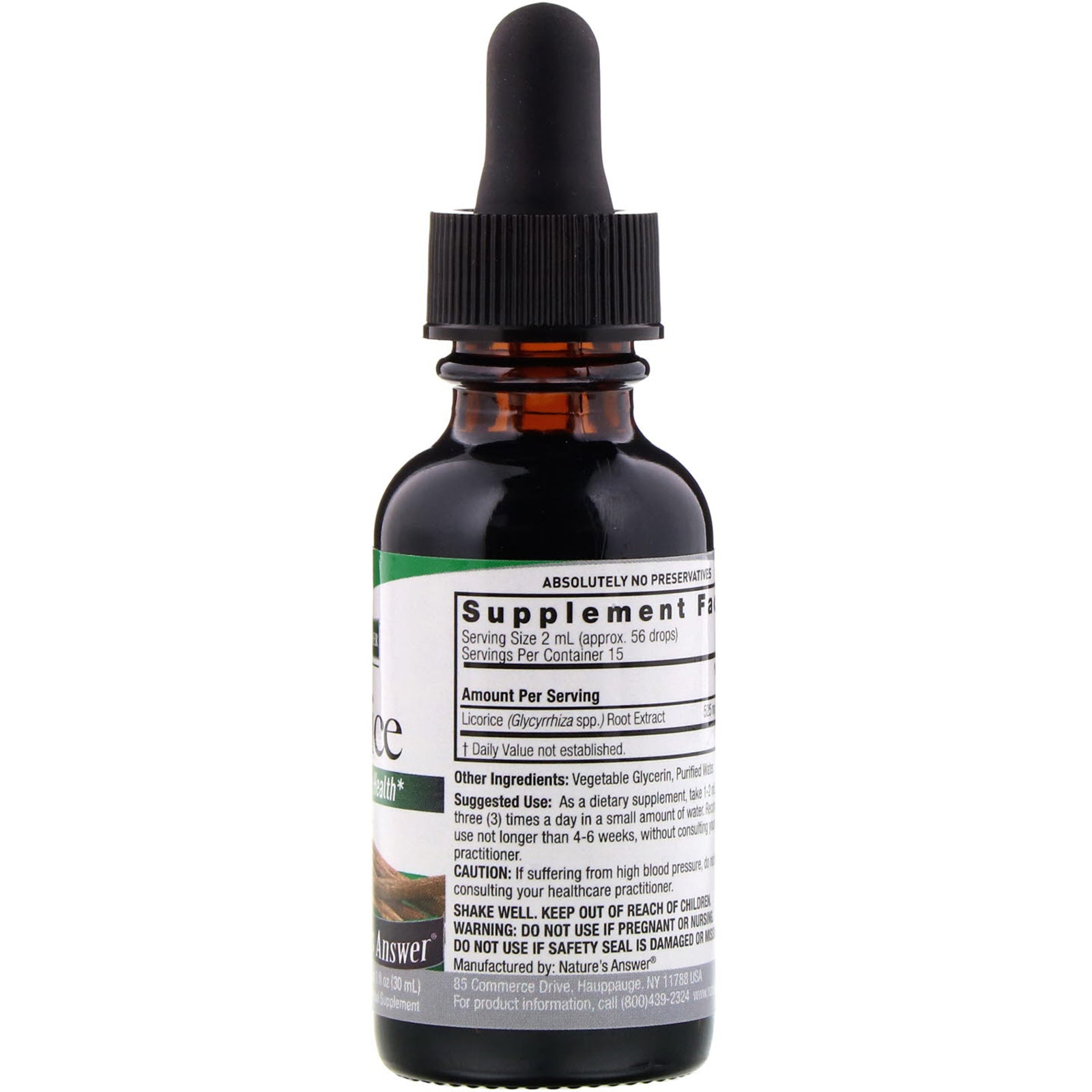 خلاصة عرقسوس 1000 ملغم كل مل 30 مل Nature's Answer Licorice Root Fluid Extract (Best Before 01-10-2026)