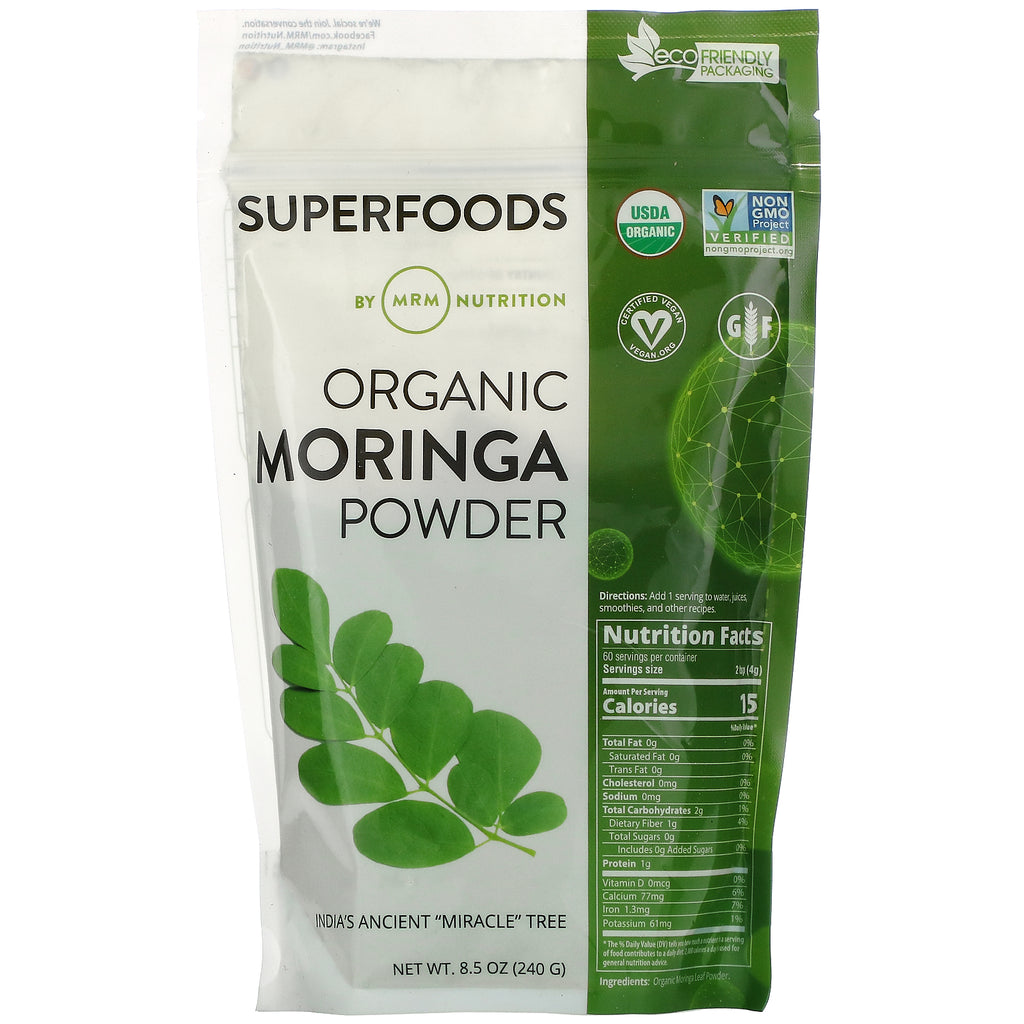مورينجا عضوية باودر 240 جرام MRM Nutrition‏, Superfoods ORGANIC MORINGA (Best Before 01-05-2025)
