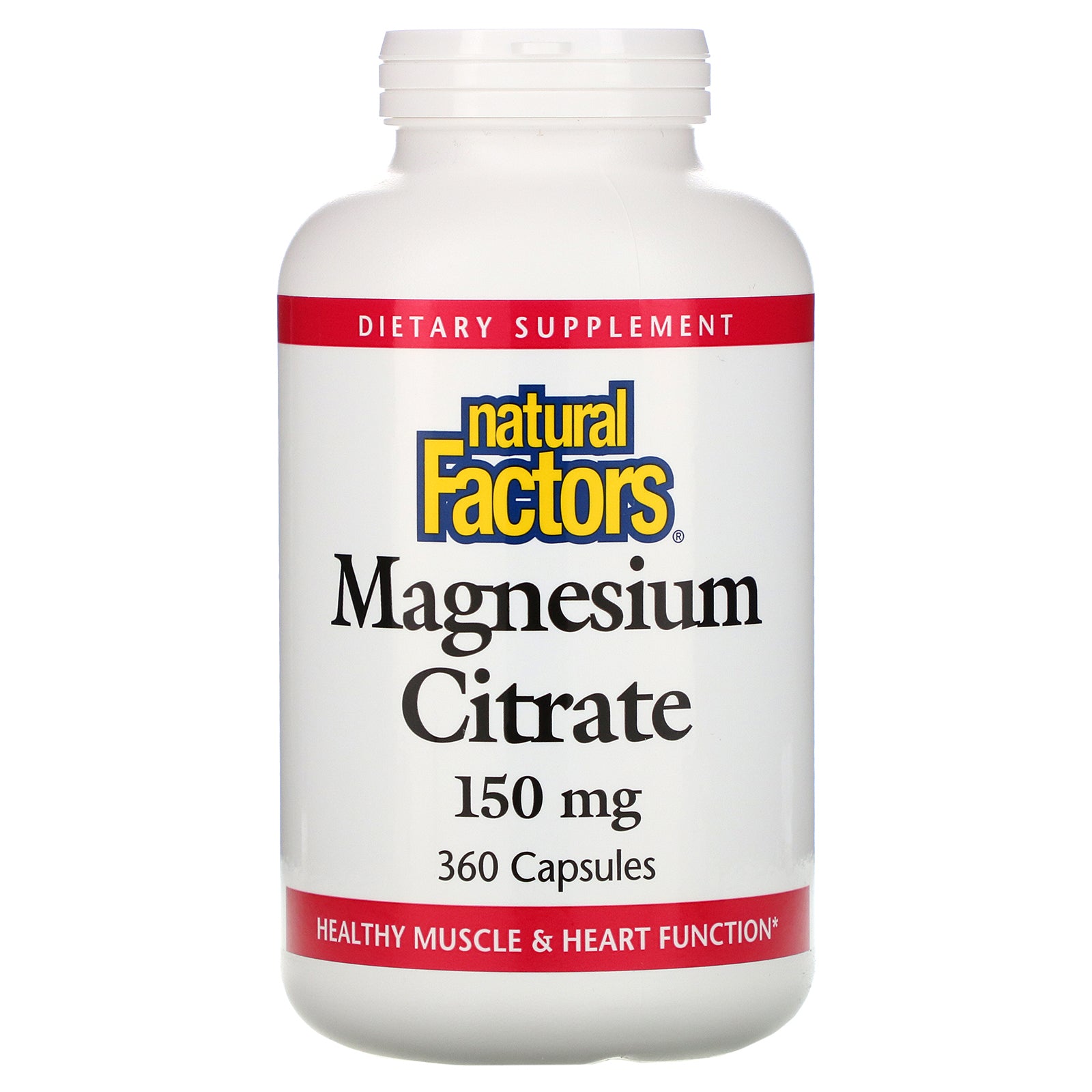 مغنيسيوم ستريت 150 ملغم 360 كبسولة Natural Factors Magnesium Citrate (Best Before 01-01-2027)