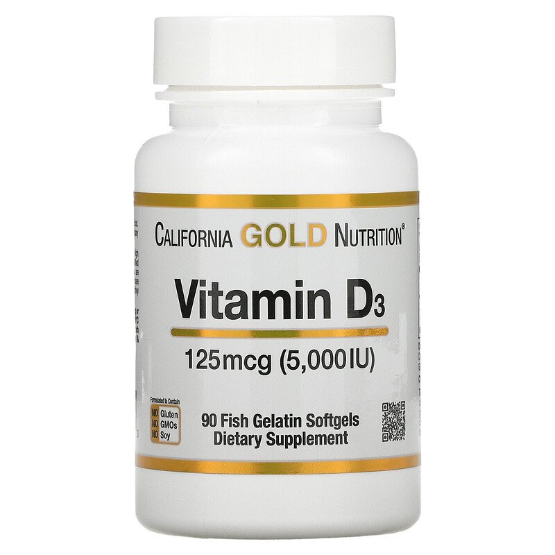 فيتامين د3 5000 وحدة 90 حبة California Gold Nutrition Vitamin D3 (Best Before 01-01-2024)