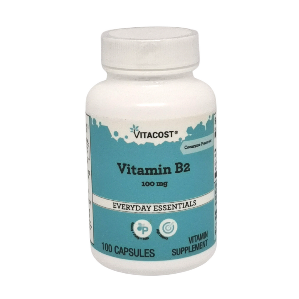 فيتامين ب2 100 ملغم 100 كبسولة Vitacost Vitamin B2 (Best Before 01-10-2026)