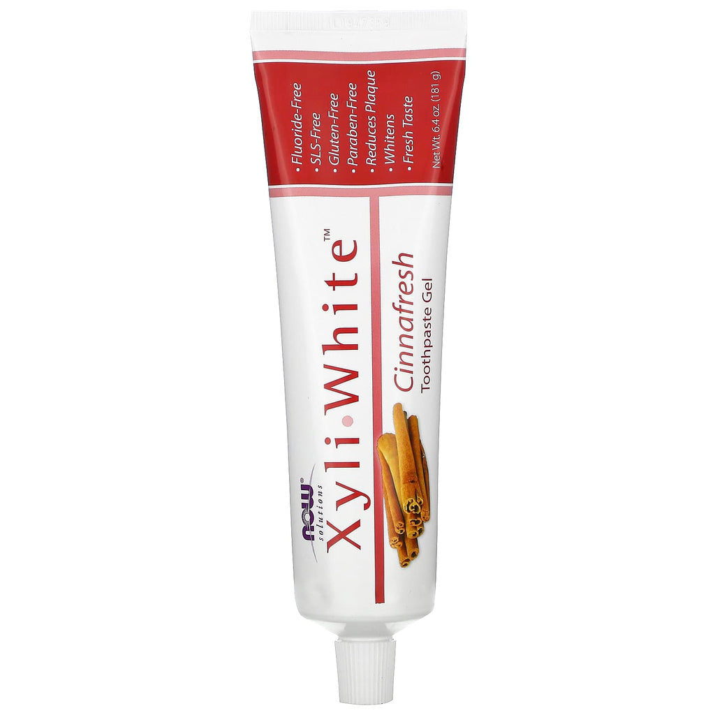 معجون اسنان طبيعي بالقرفة بدون فلورايد حجم كبير 181 غرام Toothpaste Gel Refreshmint Now Foods‏ XyliWhite