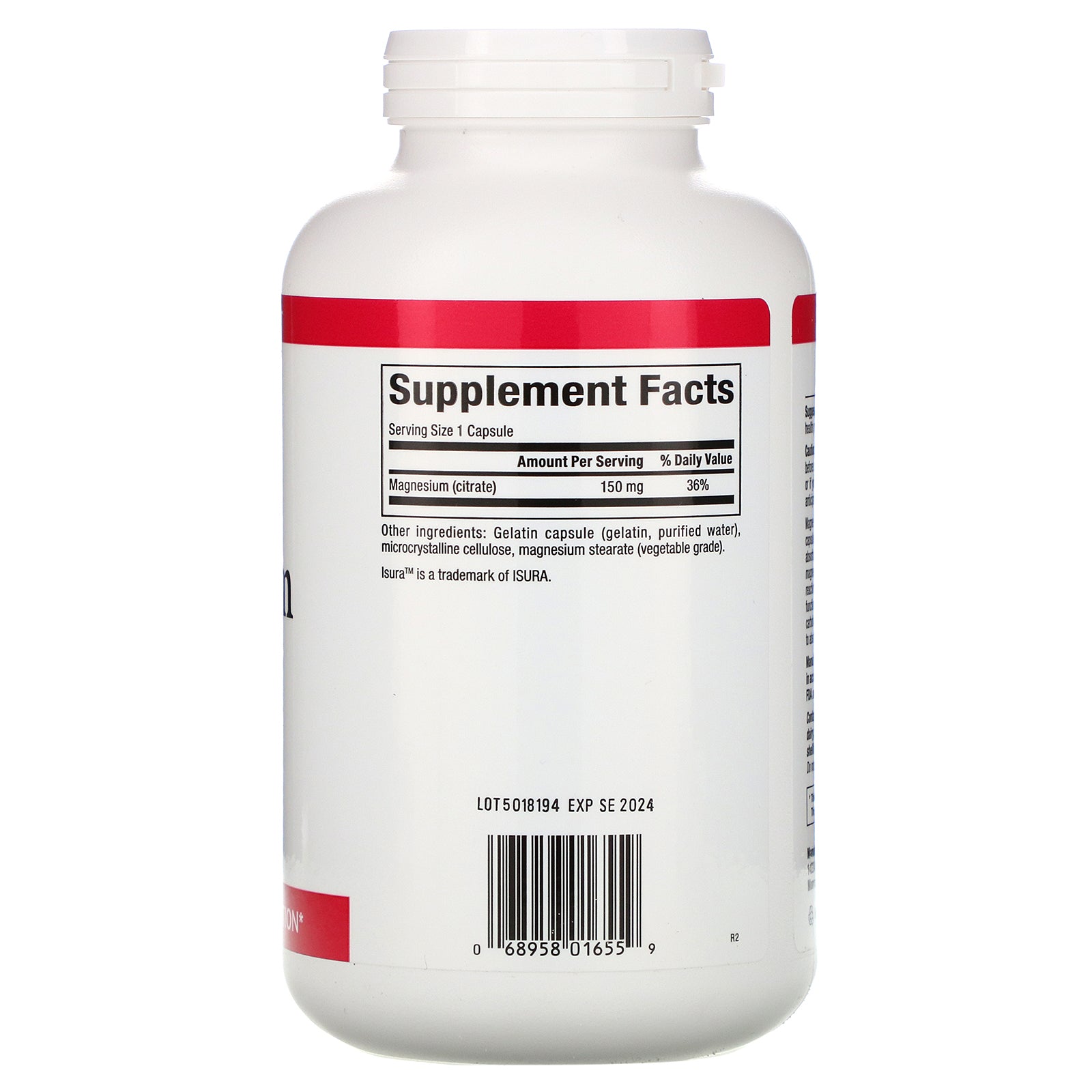 مغنيسيوم ستريت 150 ملغم 360 كبسولة Natural Factors Magnesium Citrate (Best Before 01-01-2027)