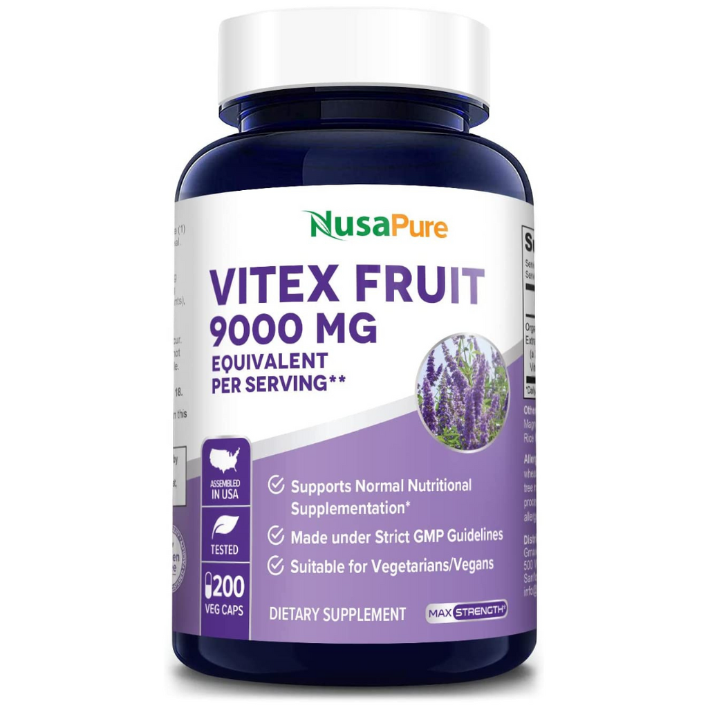 مستخلص فيتكس - كف مريم 450 ملغم 20:1 يعادل 9000 ملجم  200 كبسولة NusaPure Vitex Chasteberry Fruit 20:1 Extract