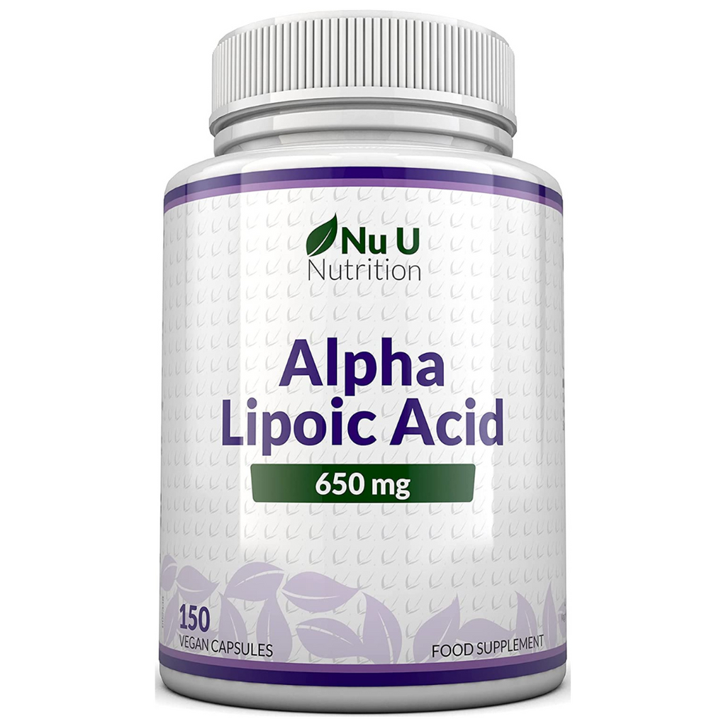 حمض ألفا ليبويك 650 ملجم قوة عالية 150 كبسولة Nu U Nutrition Alpha Lipoic Acid High Strength ALA (Best Before 01-11-2024)