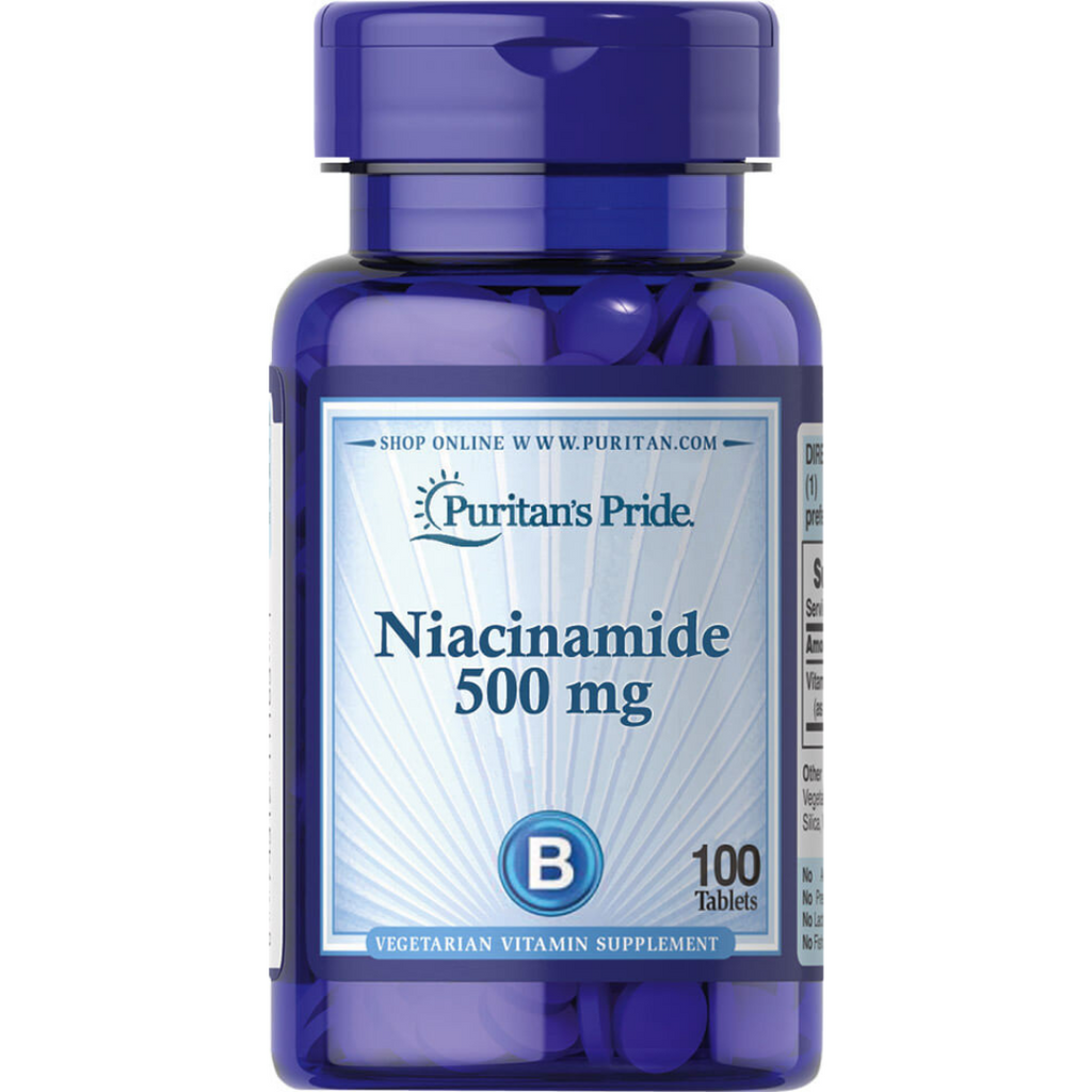 نياسين فيتامين ب3 بدون فلش 500 ملجم 100 قرص Puritan's Pride Niacinamide (No Flush)