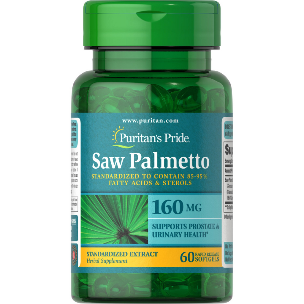 مستخلص بلميط منشاري سو بالميتو 160 ملغم 85-95% أحماض دهنية 60 حبة Puritan's Pride Saw Palmetto Standardized Extract (Best Before 01-01-2026) مستخلص بلميط منشاري سو بالميتو 160 ملغم 85-95% أحماض دهنية 60 حبة Puritan's Pride Saw Palmetto Standardized Extract (Best Before 01-01-2026)