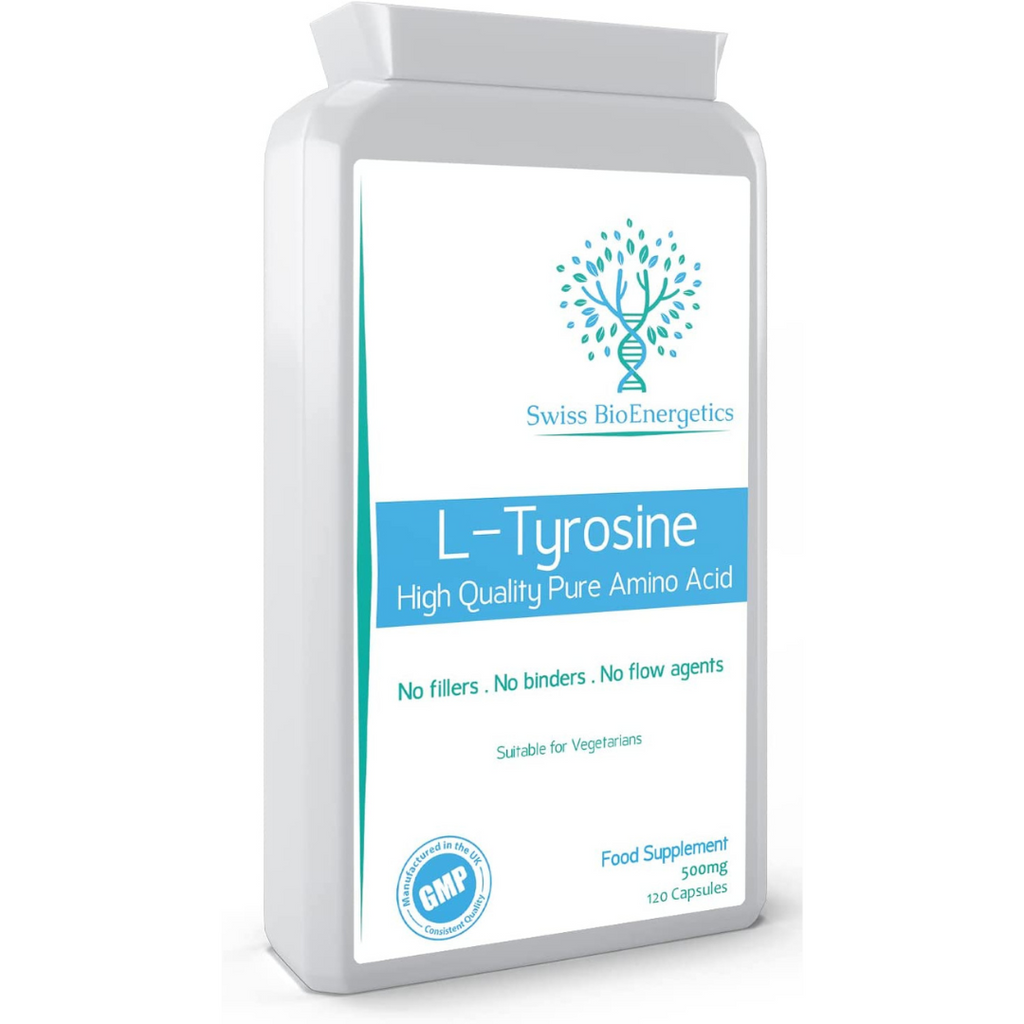 ل تيروسين 500 ملجم 120 كبسولة Swiss Bioenergetics L-Tyrosine Pure Amino Acid