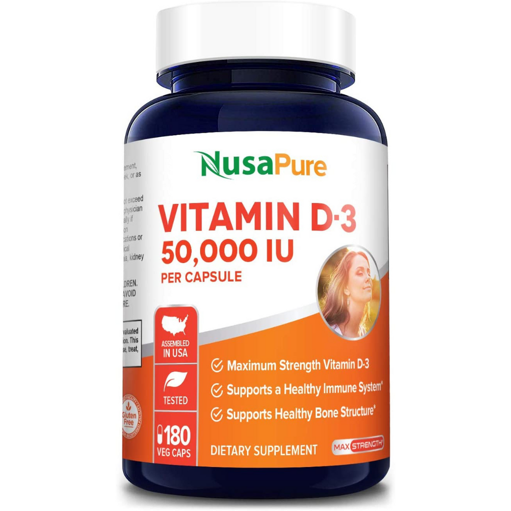 فيتامين د3 50,000 وحدة 180 كبسولة NusaPure Vitamin D3