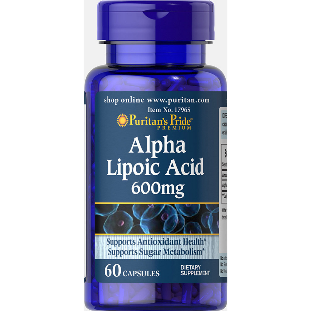 حمض الفا ليبويك 600 ملجم 60 كبسولة Puritan's Pride Alpha Lipoic Acid ( Thioctic acid ) (Best Before 01-09-2026)