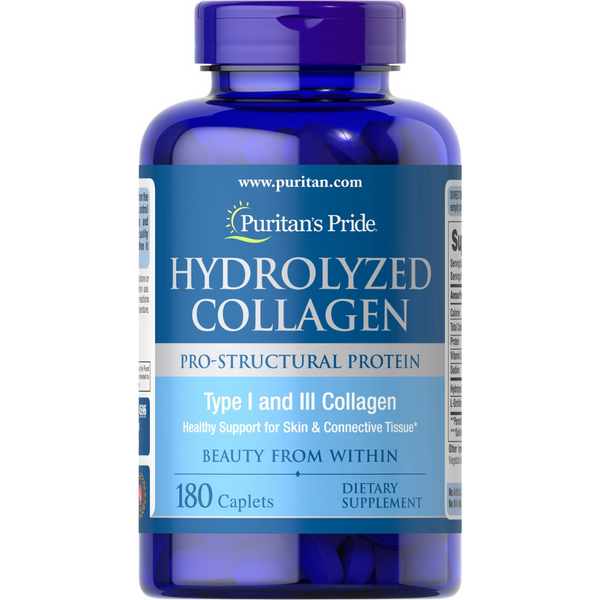 كولاجين بيبتايد هايدرولايزد 1000 ملجم مع فيتامين سي 180 كبسولة Puritan's Pride Hydrolyzed Peptides Collagen with Vitamin C