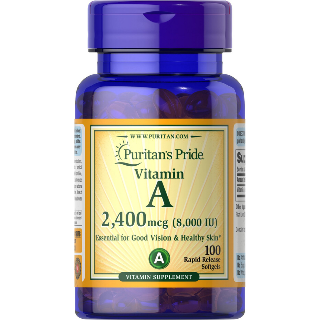 فيتامين أ ريتنول 8000 وحدة 100 حبة Puritan's Pride Vitamin A
