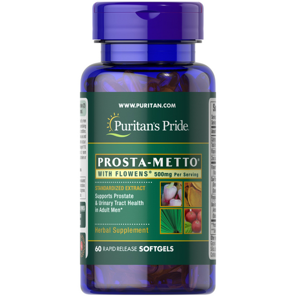 الأفضل للبروستاتا خلاصة بلميط منشاري 160 ملجم وتوت بري 250 ملجم وزيت بذور اليقطين وزنك وفيتامين ب6 وخلاصة عنب الدب 60 حبة Puritan's Pride Flowens Prosta Metto (Best Before 01-02-2027)