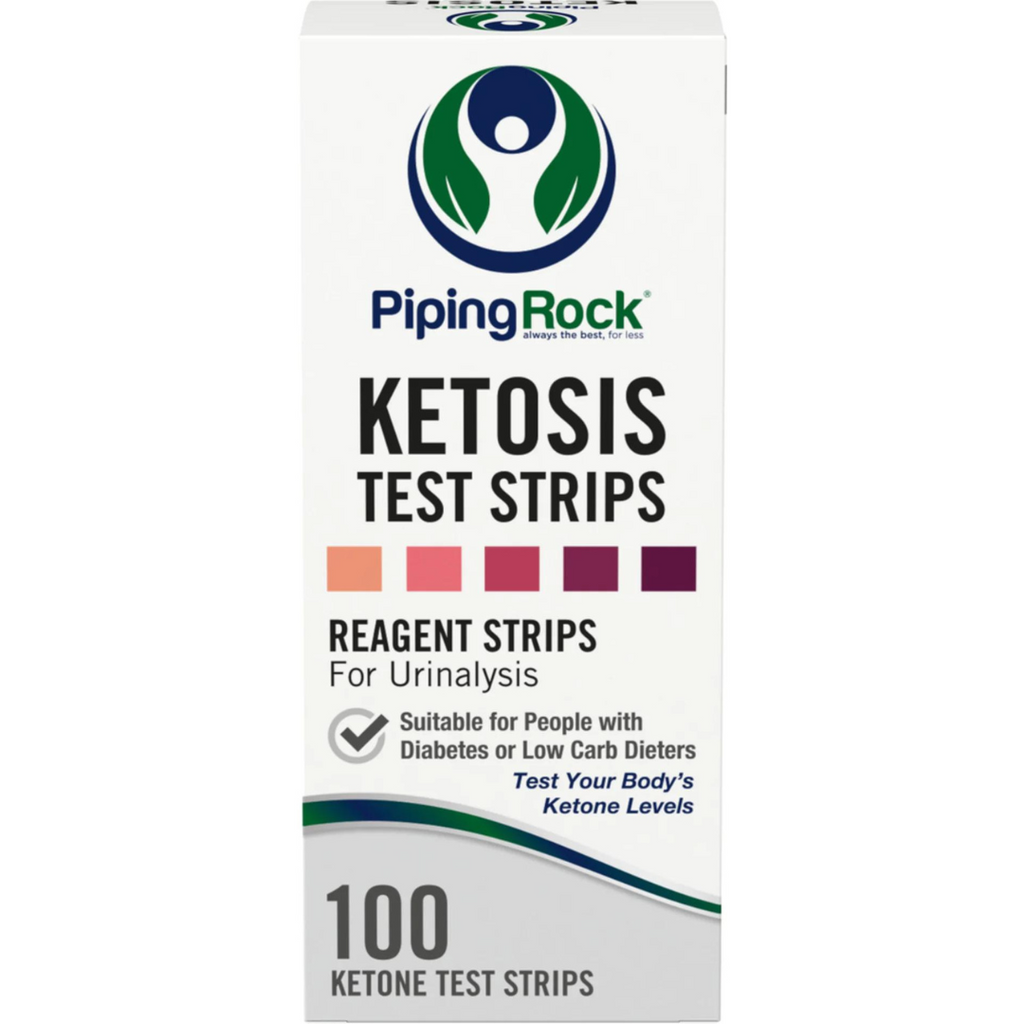 شرائط اختبار الكيتو 100 شريط PipingRock Ketosis Test Strips