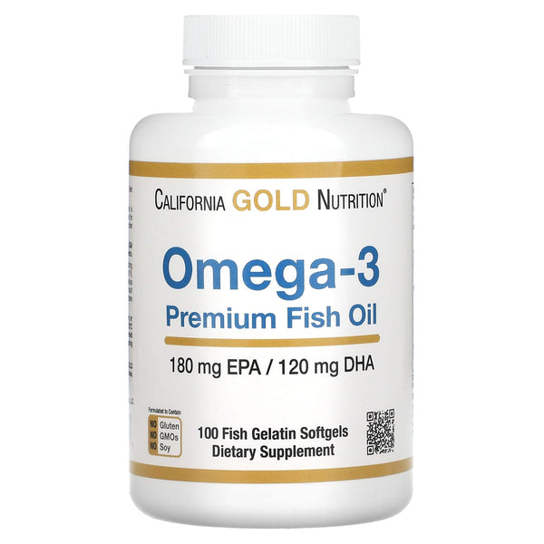 أوميجا 3 زيت سمك ممتاز 1000 ملغم 100 كبسولة Omega-3 Premium Fish Oil EPA 180 & DHA 120 (Best Before 01-05-2025)