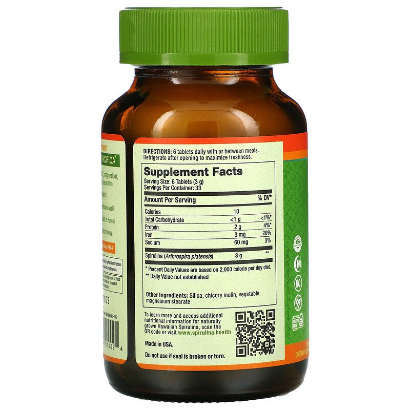 سبيرولينا هاواي عضويّة معتمدة 500 ملغم 200 قرص Pure Hawaiian Spirulina (Best Before 01-03-2028) سبيرولينا هاواي عضويّة معتمدة 500 ملغم 200 قرص Pure Hawaiian Spirulina (Best Before 01-03-2028)
