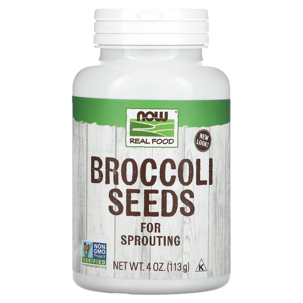 بذور البروكلي للاستنبات 113 جم NOW Foods, Real Food, Broccoli Seeds (Best Before 01-07-2026)
