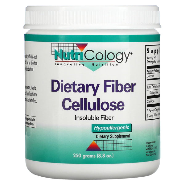 ألياف السيليلوز بودرة 250 غرام Nutricology Dietary Fiber Cellulose ‏ (Best Before 01-05-2024)