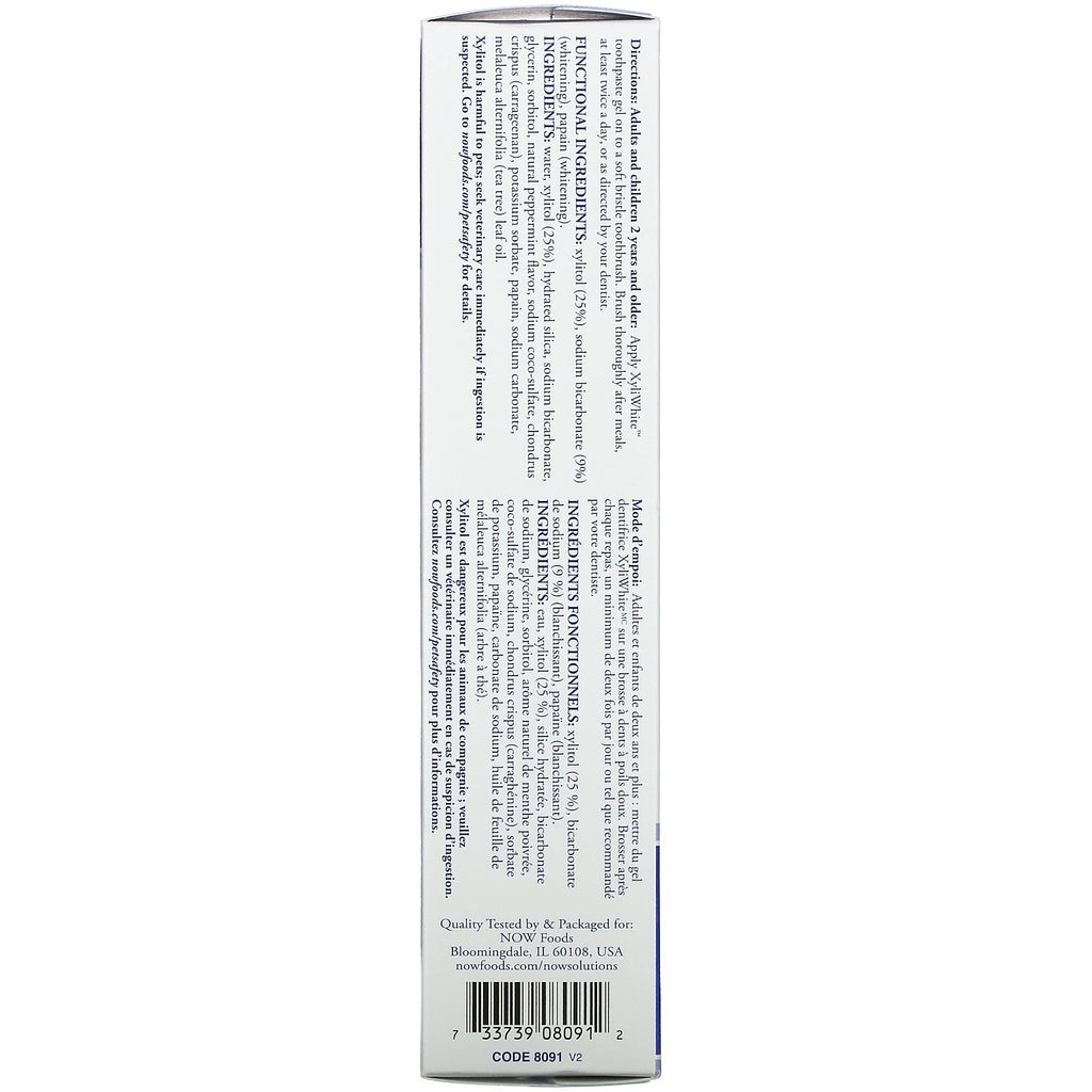 معجون اسنان طبيعي بالنعناع البلاتيني بدون فلورايد 181 غرام Toothpaste Gel Refreshmint Now Foods‏ XyliWhite (Best Before 01-01-2026)