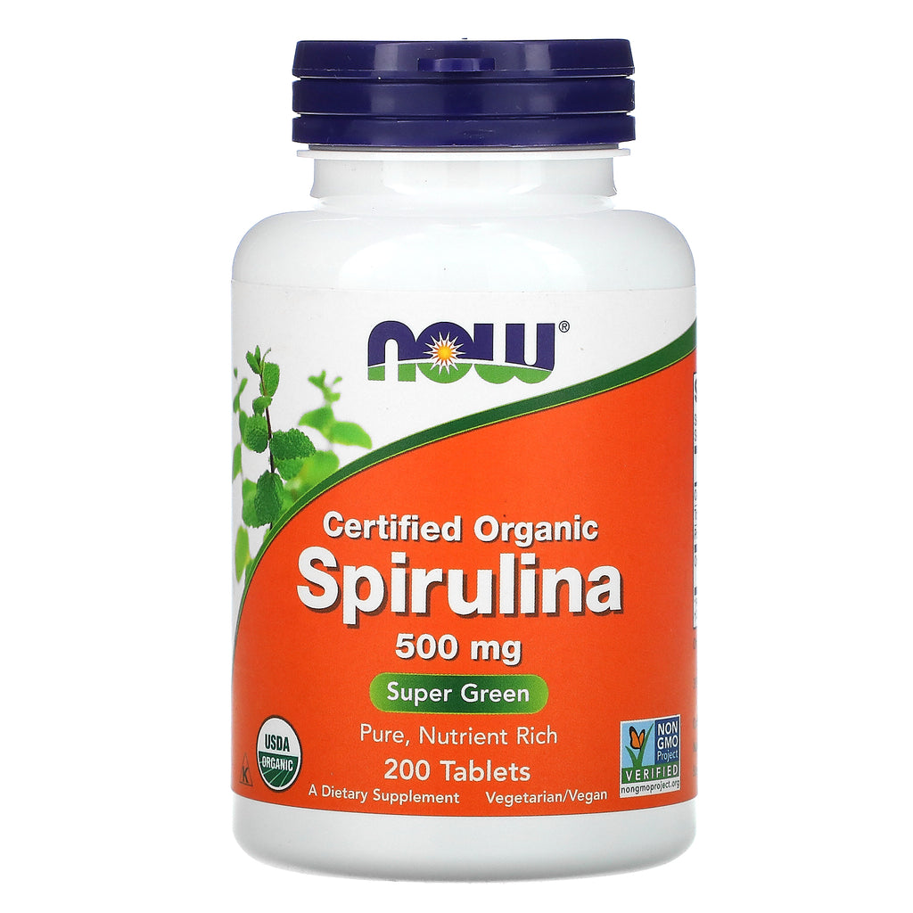 سبيرولينا عضوية معتمدة، 500 ملجم، 200 قرص Certified Organic Spirulina
