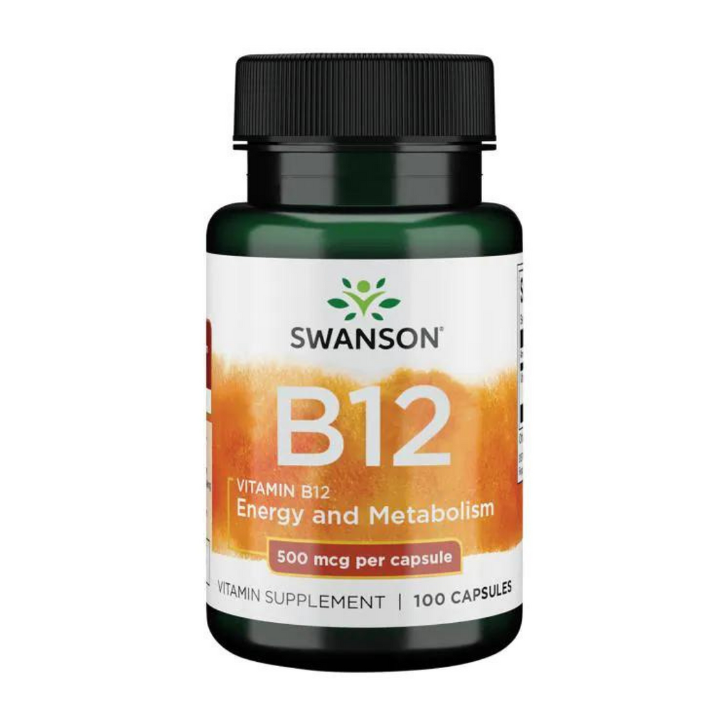 فيتامين ب12 500 مكجم 100 كبسولة Swanson Vitamin B12