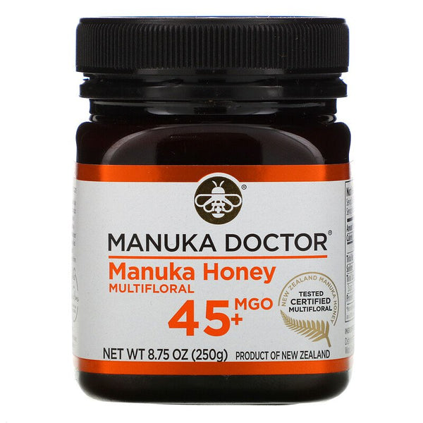عسل المانوكا متعدد الأزهار 250 جم Manuka Doctor, Manuka Honey Multifloral 45+ MGO (Best Before 01-07-2024)