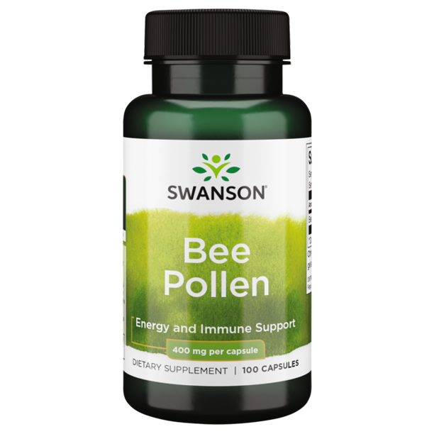 حبوب لقاح النحل 400 ملجم 100 كبسولة SWANSON Bee Pollen (Best Before 01-01-2028)