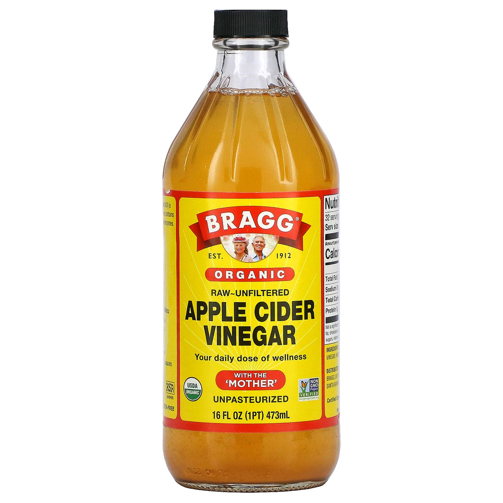 خل تفاح براغ خام عضوي مع ام الخل 473 مل Bragg‏ Organic Apple Cider Vinegar with The 'Mother' Raw-Unfiltered (Best Before 30-11-2025)