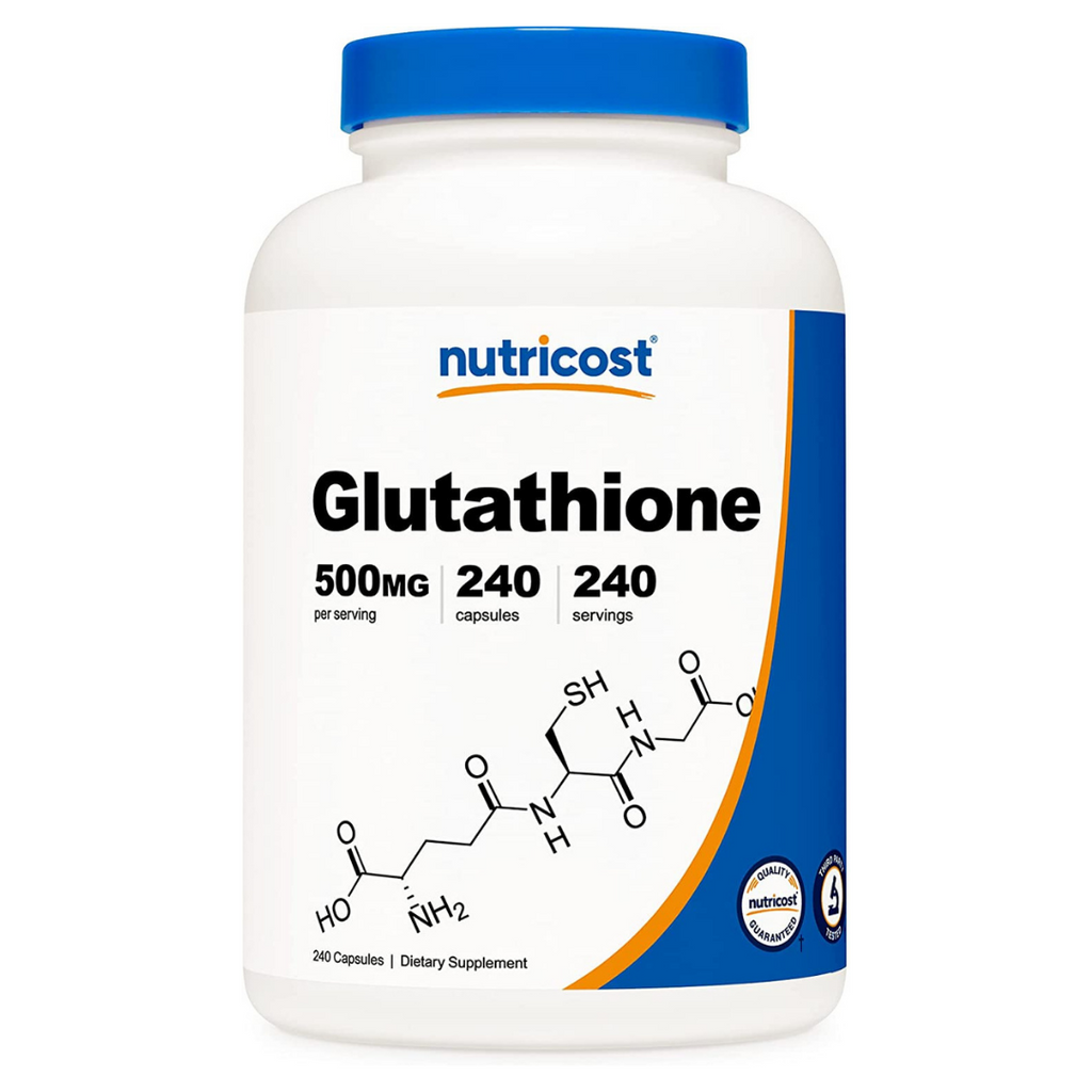 جلوتاثيون ريديوسد 500 ملجم 240 كبسولة Nutricost Glutathione Reduced Non-GMO (Best Before 01-10-2025)