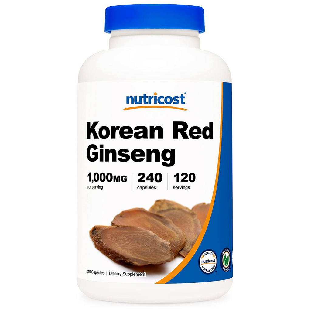 جنسينج احمر كوري 500 ملجم 240 كبسولة Nutricost Korean Ginseng (Best Before 01-09-2024)