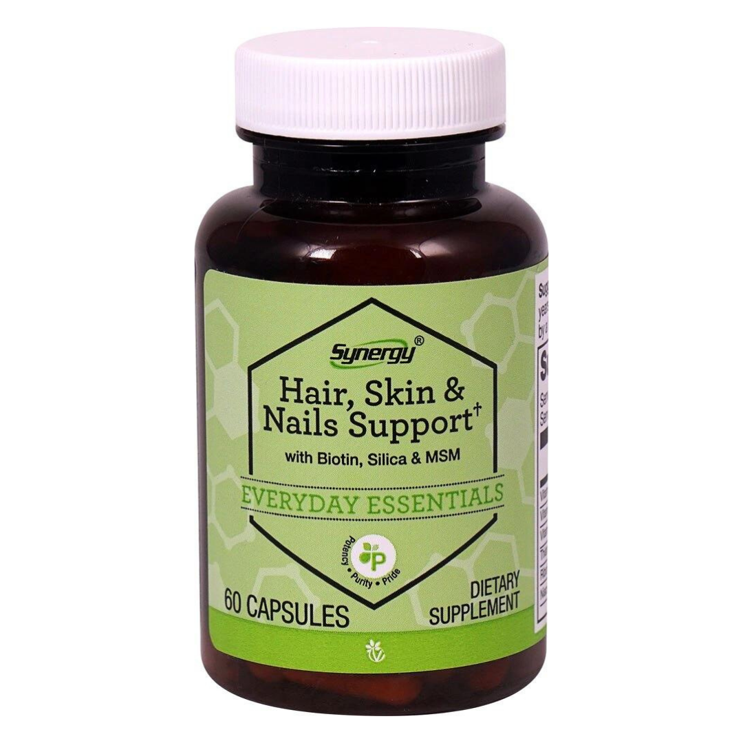 تركيبة ممتازة للعناية بالشعر والبشرة والأظافر 590 ملغم 18 عنصر 60 كبسولة Vitacost Synergy Hair, Skin & Nails (Best Before 01-10-2026)