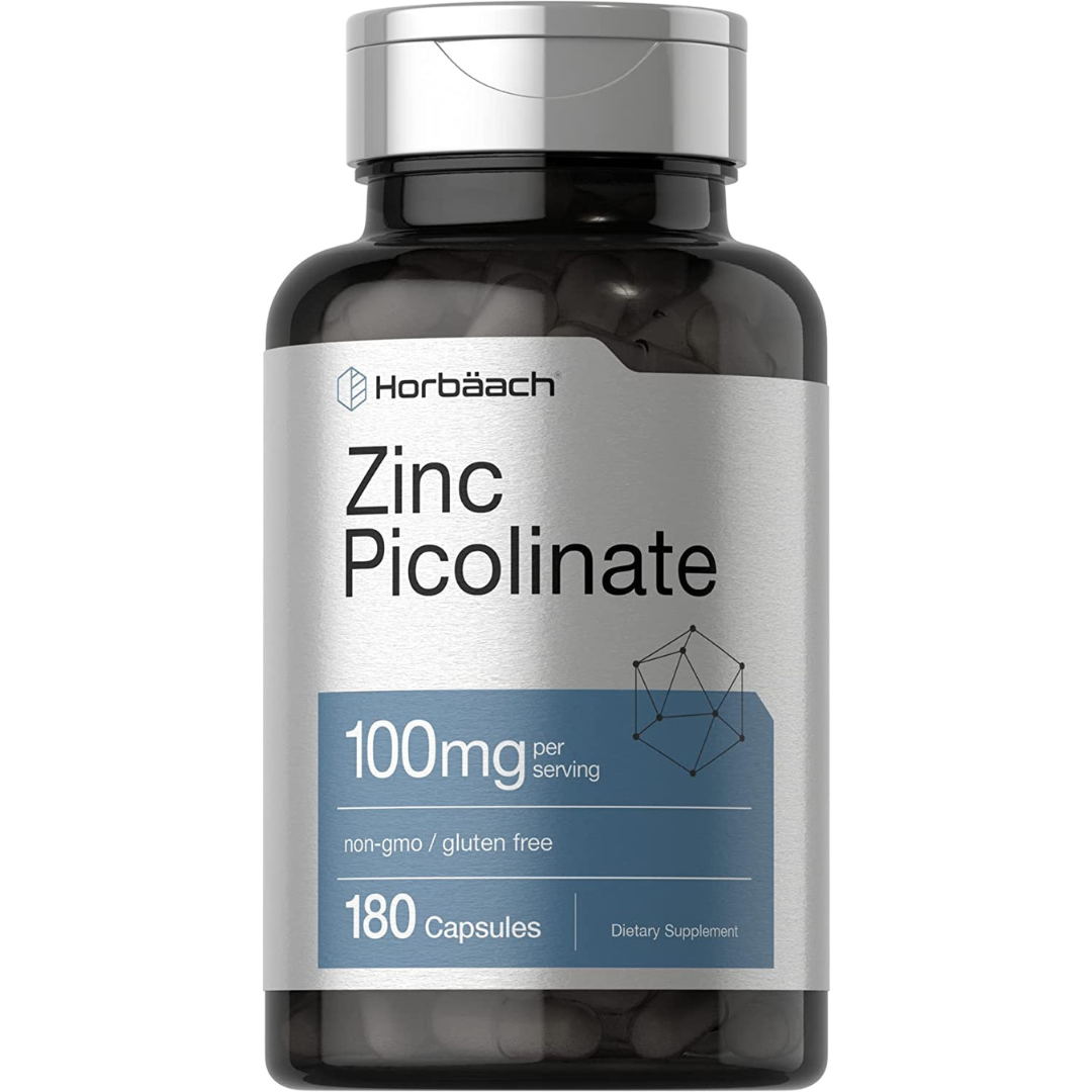 زنك بيكولينات 50 ملجم 180 كبسولة Horbäach Zinc Picolinate High Potency (Non-GMO) (Best Before 01-02-2028)