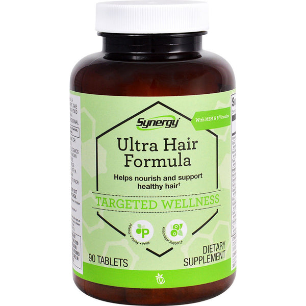 تركيبة الشعر الأفضل ألترا 924 ملغم 24 عنصر 90 قرص Vitacost Synergy Ultra Hair Formula With MSM & B Vitamins